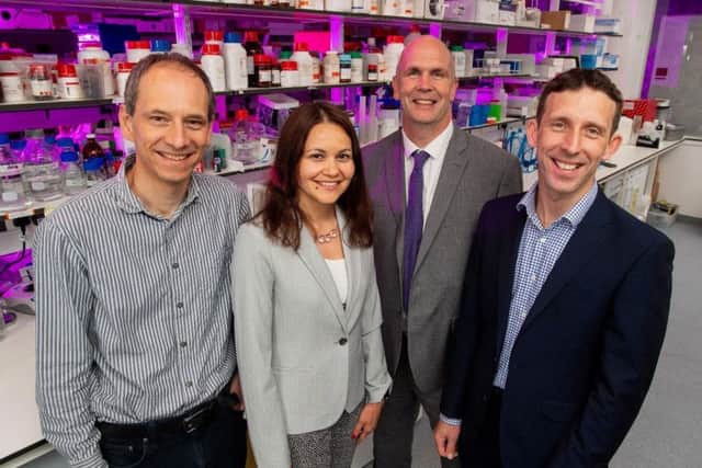 Dr. David Simpson, Centre for Experimental Medicine QUB, Dr. Irina Tikhonova, School of Pharmacy QUB, Alistair Carson, Director of Science Evidence and Innovation Policy at DAERA and Dr. Mark Mooney, Institute for Global Food Security QUB.
Photography by Andrew Towe, Parkway Photography.