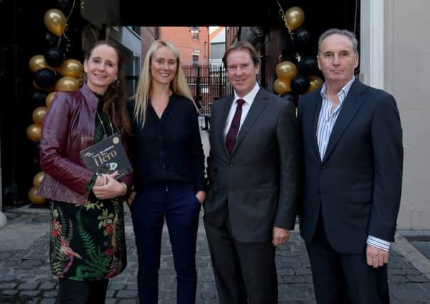 ITV Racing's Alice Plunkett along with Molly McCluskey, Down Royal assistant manager, Mike Todd, General Manager at Down Royal Racecourse and Chairman Jim Nicholson pictured at the launch of the 20th Down Royal Fetsival of Racing.