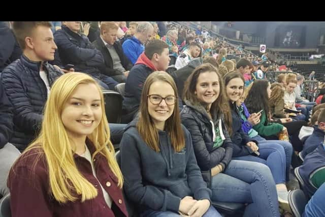 Lucy McCullough, Holly Martin, Katie Witherspoon and Claire Adams enjoy the Belfast Giants