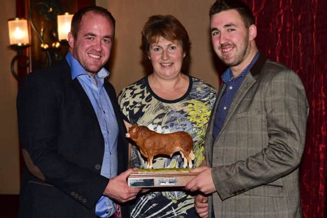Gordon Bull winners Connor and Ryan Mulholland with Joan Gilliland