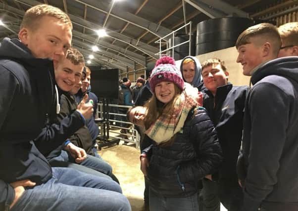 Members wrapped up warm for farm tour