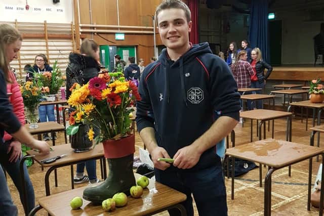Andrew White at the floral art competition
