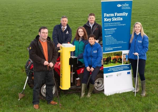 Last week Donal McAtamney, NIAPA, Eamonn Matthews, AI Services, Hannah McInteggart AFBI, James McCluggage, UFU and GrÃ¡inne McCarney and Hannah McNelis, CAFRE launched the workshops for the Colebrook & Strule Soil Testing and Training Initiative at Greenmount Campus