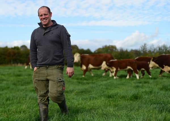 John Conlon from Markethill with his Drumatee herd which was judged top Hereford herd in Northern Ireland and runner-up in the UK National competition