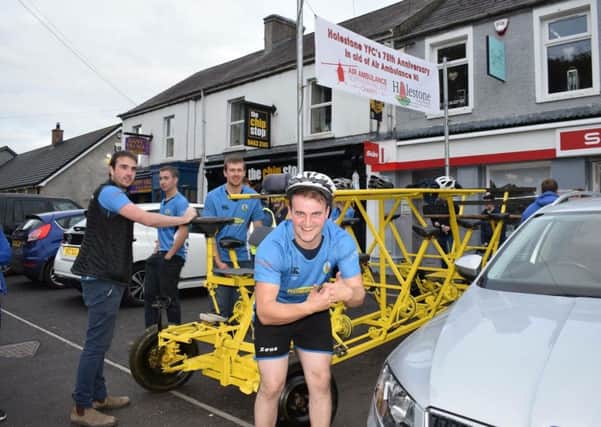 Holestone YFC taking part in the charity cycle