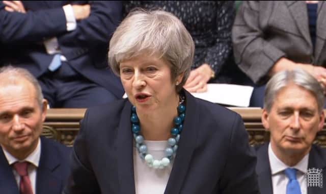 Prime Minister Theresa May making a statement in the House of Commons