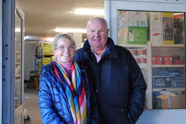 Ann and Alan Strain outside their new and extended premises