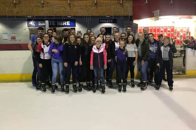 Members of Kilraughts YFC who went ice skating for a club meeting