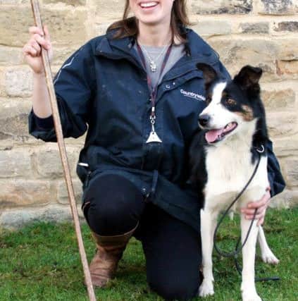Emma Gray with her 14,000gns world record price sheep dog bitch Brenna