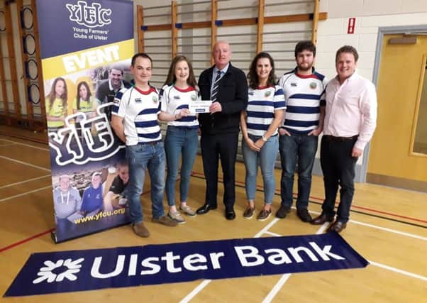First place, winning £300 - Lisnamurrican YFC, pictured with Martin Convery, sponsor, Ulster Bank, and James Speers, YFCU president