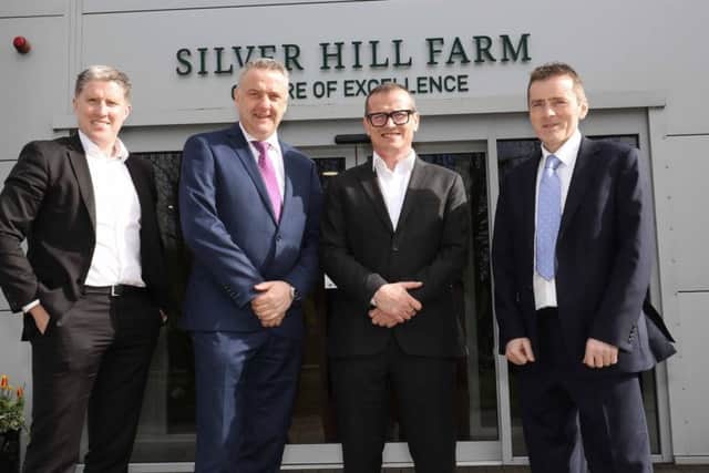 Left to right: Micheál Briody, CEO, Silver Hill Foods, Trevor Lockhart, Chief Executive, Fane Valley Group, Stuart Steele, and Sean McGreevy, Group Finance Officer, Fane Valley Group, at the announcement of the acquisition of Silver Hill Foods by Fane Valley Group