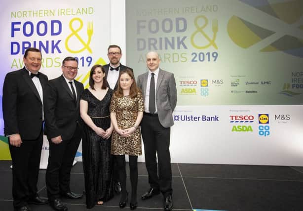 Michael Bell, Executive Director of NIFDA, Jonathan Verner, Business Manager for The Co-operative, Emma Swan, Buying Manager, ASDA, Chris Bell, Sales Operations Executive, Lidl Northern Ireland, Leanne Black, Technical Manager, Tesco and Simon Layton, NI Head of Region, M&S.