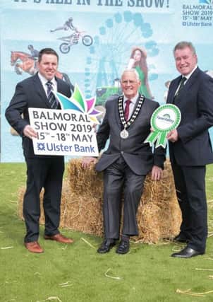 Pictured: (L-R) Glenn Speer, Fane Valley Business Development Director with Billy Martin, RUAS President and Alan Crowe, RUAS Chief Executive