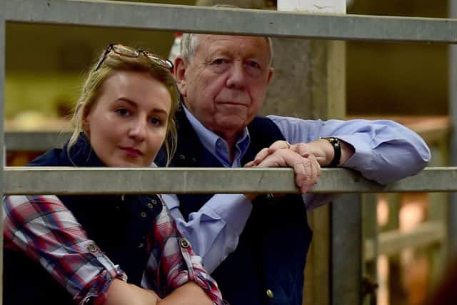 Watching from the ringside at the Hereford sale were Emma Nelson and Eddie Boyd from Dunbia