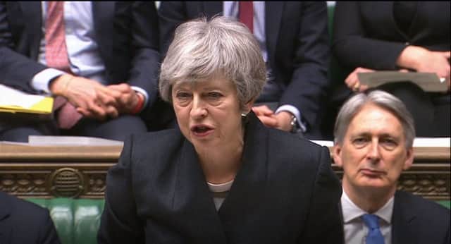 Prime Minister Theresa May speaks in the House of Commons
