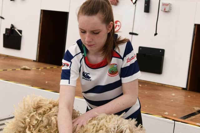 Grace Smyth from Lisnamurrican YFC - Wool handling competition