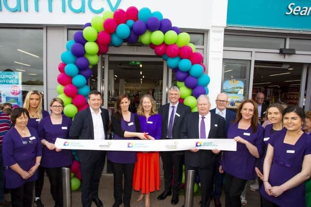 31/5/2019
Campile Allcare pharmacy official opening by Dermot Ryan Uniphar retail services MD, Bernie McLaughlin pharmacist, Siobhán Talbot Glanbia Group MD, Jim Bergin CEO Glanbia Ireland, Martin Keane Glanbia chairperson and Robert Kehoe Glanbia Ireland area retail manager. Allcare Pharmacy is Irelands largest Irish-owned pharmacy brand, with pharmacies located in communities across the country. Photo;Mary Browne

Press release
Campile marks centenary celebration

31 May 2019
An action-packed celebration got underway to mark an eventful 100 years of the Shelburne Co-operative Society which was set up by farmers in the heart of Campile, Co Wexford to serve their community.
Over the century it has overcome a WWII bombing with the tragic loss of life of staff, the economic uncertainty of wartime and a massive fire at the start of the harvest season in the 50s that nearly spelled disaster.
Along with the changing face of the Irish agriculture scene, it moved from once trading in rabbits and poultry to a moder