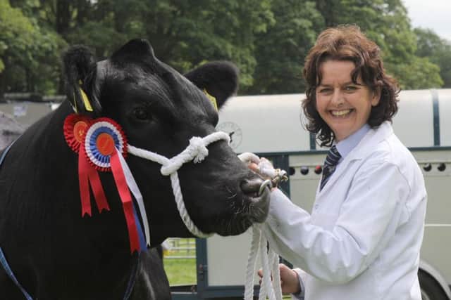 Gail Matchett with her Aberdeen Angus champion. Picture: Julie Hazelton