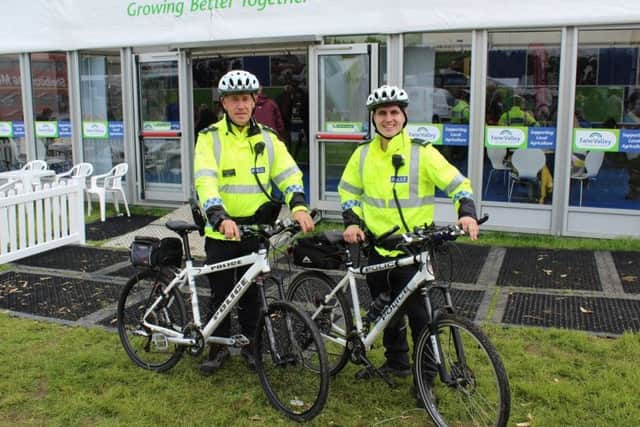 Left to right:  PSNI Inspector Kieran Quinn and Constable Johnny Thompson 'on duty' at Armagh Show 2019