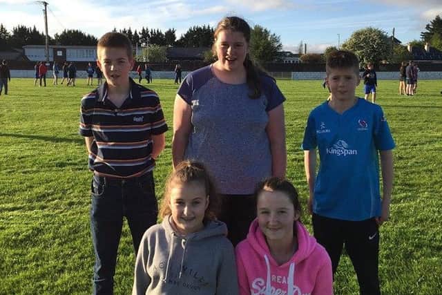 Dungiven YFC's junior team (back) James Maxwell, Rebecca Nicholl, Adam Maxwell, (front) Poppy Miller and Lucy Carmichael at Finvoy YFC sports night