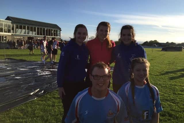 Dungiven YFC's senior team at Finvoy YFC's sports night, (back) Zara Fulton, Lauren McFarlane, Claire Young, (front) Robert Mullan and Emma Douglas