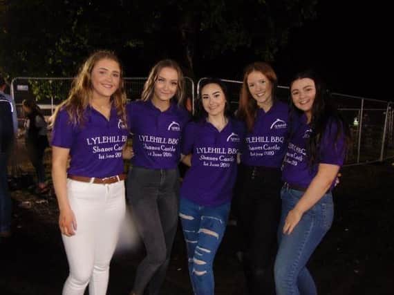 Club members Holly McClure, Kirsty Wallace, Emma Hosick, Charlotte Spence and Sara Lucas