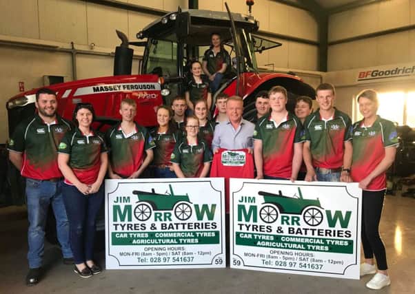 Killinchy YFC members with Mark Morrow of Morrows Tyres and Batteries