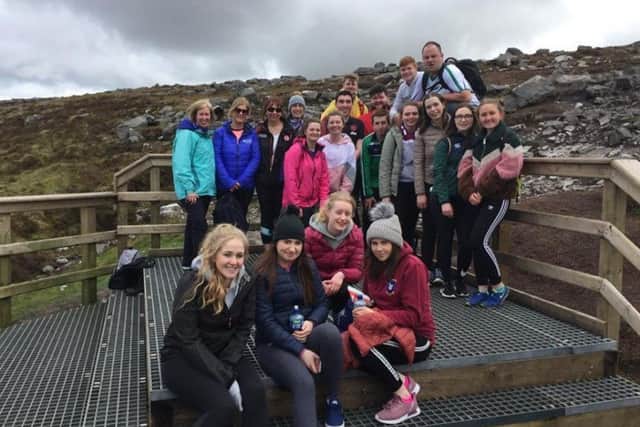 CAFRE staff and students pictured at the top of Cuilcagh Mountain, Co Fermanagh.