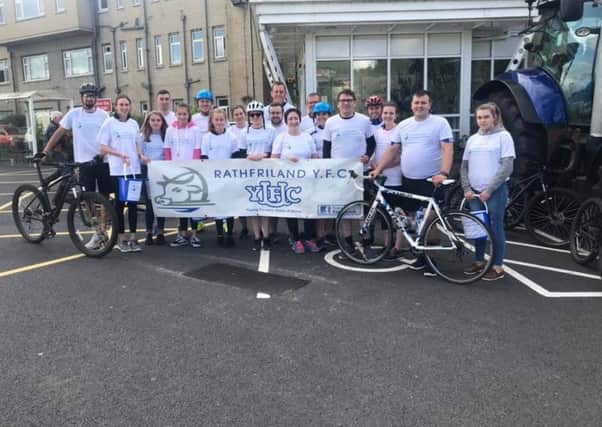 Rathfriland YFC pictured at St Johns House having completed the 75km sponsored cycle