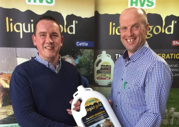 Richard Powell of Keady-based W K Powell & Sons and Paul Elwood, from HVS Animal Health, discussing plans for the Saturday October 5th Open Day