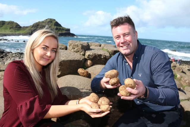 Laura Hanna (Randox) and Michael McKillop (Glens of Antrim Potatoes -Chairman of Potato Festival Committee)