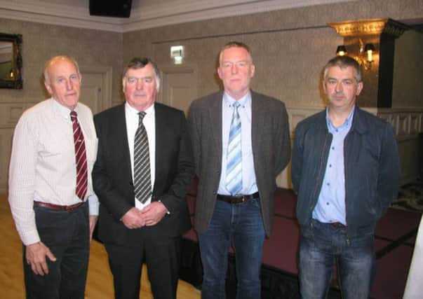 Pictured l-r   William Taylor, FFA, Sean Fitzpatrick, Northern Ireland Agricultural Producers Association (NIAPA), Richard Halleron, Chair and Writer/Journalist of NI Newsletter and Ernie Ritchie, NBA