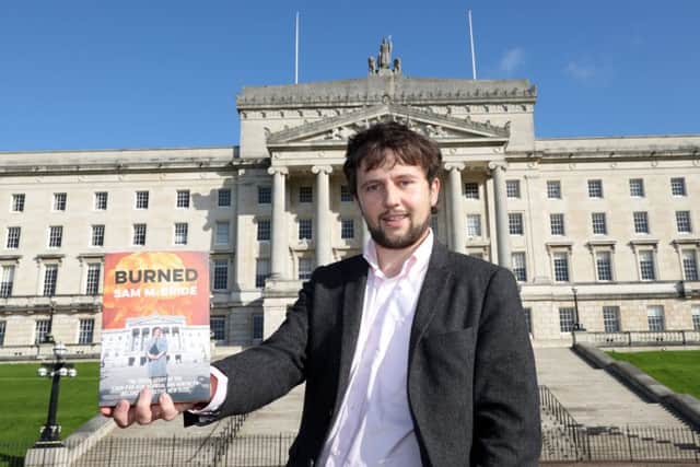 PACEMAKER PRESS BELFAST
11/10/2019
Writer Sam McBride with his new book 'Burned', pictured today at Stormont Parliament Buildings. 'Burned' tells the story of Northern Ireland's RHI scandal that ultimately led to the collapse of the Stormont Executive.
Photo Laura Davison/Pacemaker Press