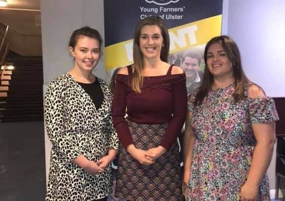 City of Derry YFC PRO Jocelyn Rainey, Lynne Montgomery and club secretary Emma Montgomery at the recent Co Londonderry public speaking heats. Lynne was awarded first in prepared and second in impromptu