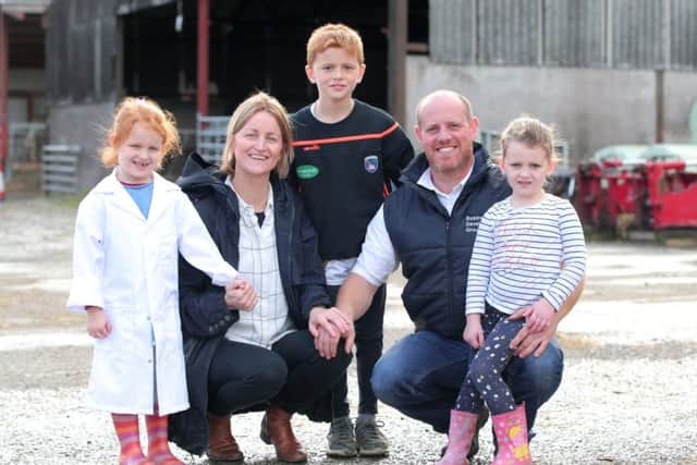 John Conlon with wife Claire and children Joe, Cara and Oona  welcomed Hereford enthusiasts to the Drumatee herd at Markethill