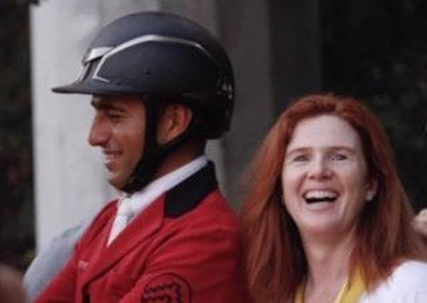 Sameh El Dahan (left) who has qualified for the Tokyo Olympics with the Templepatrick owned mare Suma's Zorro owned by Joanne Sloan Allen (right). Pictured after winning the Nations Cup qualifier in Rabat Morocco.