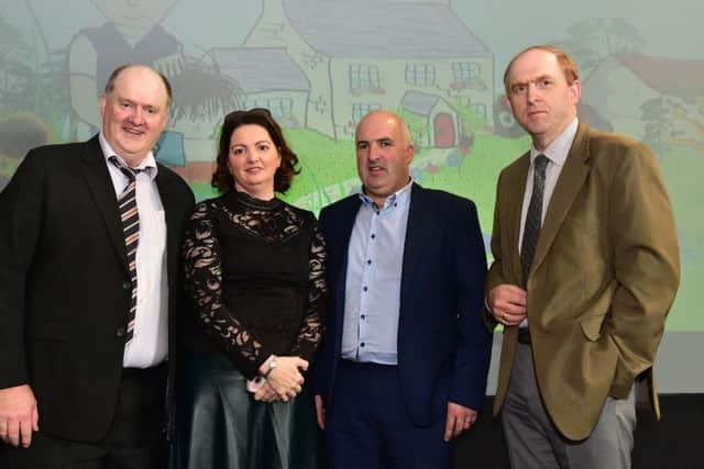 Pictured (left to right) are Peter Gohery, Director Embrace Farm, Norma & Brian Rohan, founders of Embrace Farm with Dr Robert Leonard, Agricultural Inspector, DAFM from Stamullen, Co. Meath. Photos by Roger Jones. No reproduction Fee. Tel:  086. 805 0393