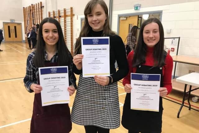 Massive well done to Annaclone and Magherally YFC's two teams competing in the group debating finals at Magherafelt High School. Congratulations to Melissa, Samara and Lara who were placed second in the 14-16 age group