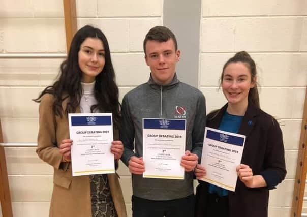 Seskinore Young Farmers' Club 16-18 team consisted of James Hawkes, Lauren Armstrong and Zara Crawford