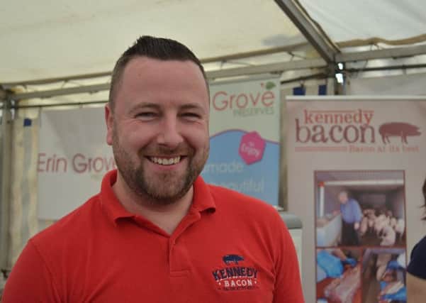 Ciarán O'Rourke of Kennedy bacon at Omagh show