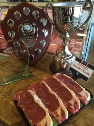 The prizewinning sirloin steaks, from a Hereford heifer reared on David Weir's farm near Dungannon