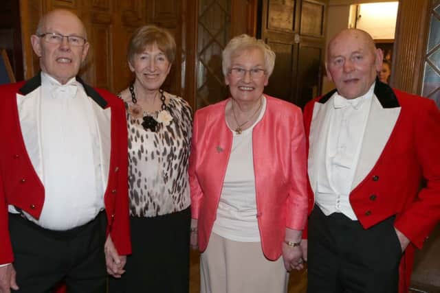 Robert McKnight, Margaret McKnight, Kay Logan and Roy Logan pictured at the East Antrim Hunt Ball held in the Dunadry in Antrim. Pic Steven McAuley/McAuley Multimedia