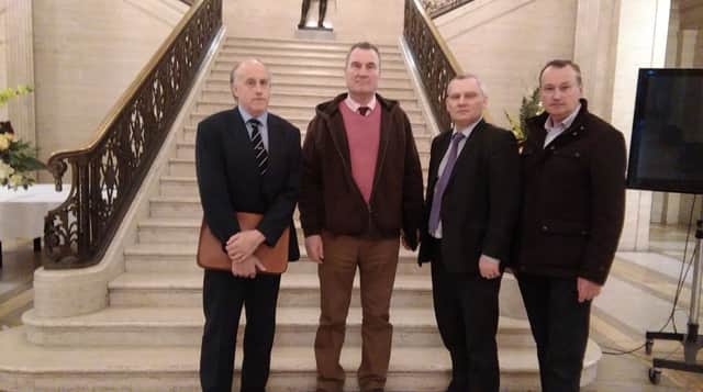 Pictured l - r is  William Taylor, FFA UK NI co-ordinator, Michael Clare, Chairman of NIAPA, John McCallister MLA and Sean McAuley, FFA Steering Committee member.