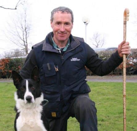 Robin Dean with his top price 3,600gns Skipton dog Gunnerwell Alfie.