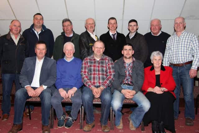 Committee members of the NI Simmental Club pictured at its AGM, back row, from left: Chris Traynor, Keith Nelson, Patsy McDonald, Nigel Glasgow, Richard Rodgers, Andrew Clarke, David Hazelton and Norman Robson. Front row, from left: Robin Boyd, secretary; Leslie Weatherup, treasurer, Matthew Cunning, chairman, Conrad Fegan, vice chairman, and Thelma Gorman. Missing from the picture is Joe Wilson.