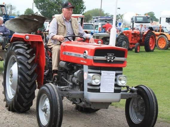Richard Sherratt of Preston Gubbals is pictured on one of his Massey Ferguson Tractors