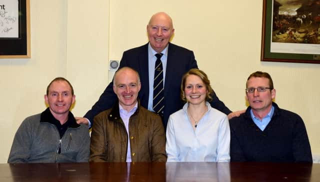 Club Chairman Henry Savage welcoming new Committee Members (l to r) Peter Murphy, Finbar O'Brien, Kim Steele-Nicholson and Michael Diamond