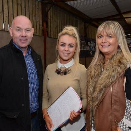 Sean, Clodagh and Roisin McGovern pictured at the NI Charolais Club stockjudging event near Omagh.