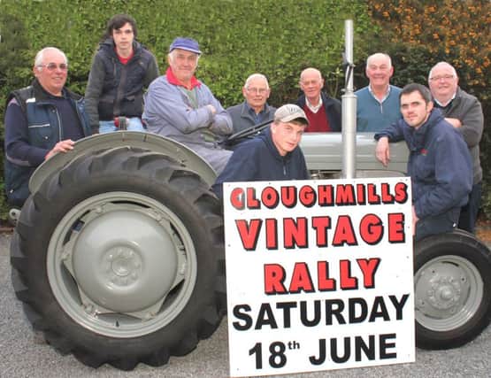 Members of Cloughmills Vintage Club launching their annual vintage rally of 2016,