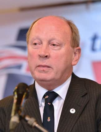 Â©Press Eye Ltd Northern Ireland -17th November  2012
TUV Leader Jim Allister pictured at the annual conference at the Royal Hotel in Cookstown .
Mandatory Credit - Picture by Stephen Hamilton/Presseye.com
